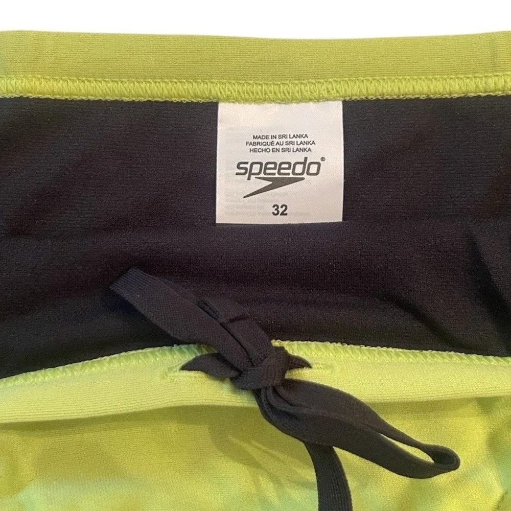 NWT Speedo Men's Size 32 Vibe Collection Acid Lime Swim Briefs Eco Endurance New